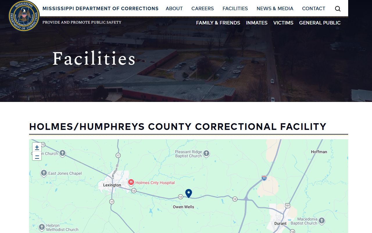 Holmes-Humphreys County Regional Correctional Facility inmate lookup MDOC listing